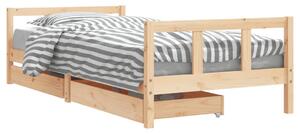 VidaXL Okvir za dječji krevet s ladicama 90x200 cm od masivne borovine