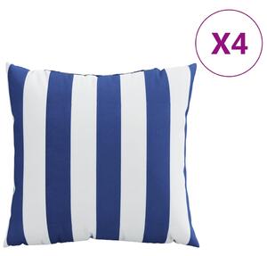 VidaXL Ukrasni jastuci 4 kom plavo-bijeli prugasti 50x50 cm od tkanine