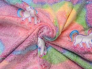Svjetleća deka od mikroflanela UNICORN 150x200 cm ružičasta