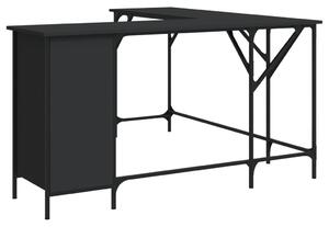 VidaXL Radni stol crni 141 x 141 x 75 cm od konstruiranog drva