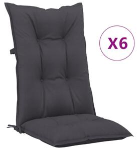 VidaXL Jastuci za vrtne stolice 6 kom antracit 120x50x7 cm od tkanine