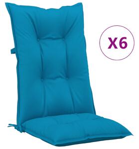 VidaXL Jastuci za vrtne stolice 6 kom plavi 120 x 50 x 7 cm od tkanine