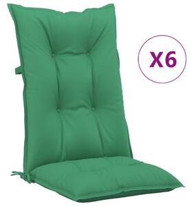 VidaXL Jastuci za vrtne stolice 6 kom zeleni 120x50x7 cm od tkanine