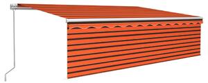 VidaXL Tenda na ručno uvlačenje s roletom 5 x 3 m narančasto-smeđa
