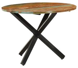 VidaXL Blagovaonski stol okrugli 100x100x75 cm masivno obnovljeno drvo