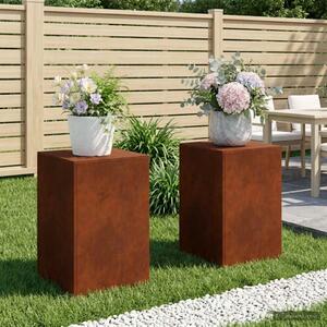 Stalak za biljke 2 pcs Rđa 40 x 40 x 60 cm Otporni čelik - Otporni čelik 2x (40 x 40 x 60 cm)