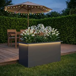 Vrtna posuda za sadnju s LED svjetlom Antracit 40 x 80 x 40 cm - Antracit 40 x 80 x 40 cm 1