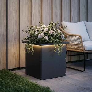 Vrtna posuda za sadnju s LED svjetlom Crna 40 x 40 x 40 cm - Crna 40 x 40 x 40 cm 1