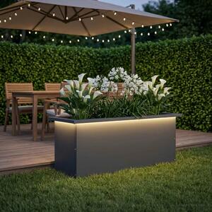 Vrtna posuda za sadnju s LED svjetlom Antracit 30 x 80 x 30 cm - Antracit 30 x 80 x 30 cm 1