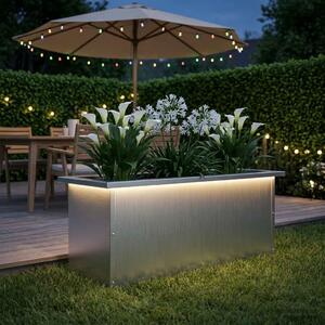 Vrtna posuda za sadnju s LED svjetlom Bijela 30 x 80 x 30 cm - Bijela 30 x 80 x 30 cm 1