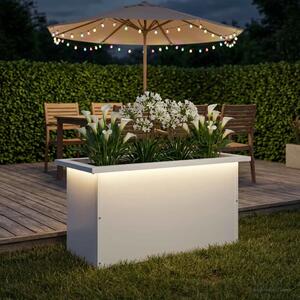 Vrtna posuda za sadnju s LED svjetlom Bijela 30 x 60 x 30 cm - Bijela 30 x 60 x 30 cm 1
