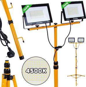 2x100w smd led gradbeni reflektor na stativu 4500k