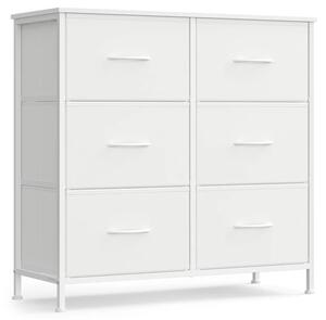 Komoda s tekstilnim ladicama VELMIO 77 x 74 cm, bijela