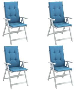 Jastuci za stolice 4 kom prošarano plavi 120x50x4 cm od tkanine - Prošarana plava 120 x 50 x 4 cm 4