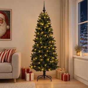 Umjetno božićno drvce s kuglicama 240 cm 300 LED lampica - 240 cm s LED-ima i crnim lopticama Zelena