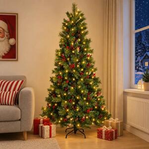 Umjetno božićno drvce s nogom 150 cm 150 LED lampica - 150 cm s LED svjetlima