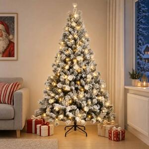 Umjetno božićno drvce s nogom 120 cm 150 LED lampica - Bijela 120 cm s LED svjetlima