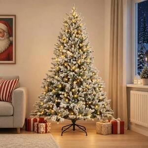 Umjetno božićno drvce s nogom 120 cm 150 LED lampica - Bijela 120 cm s LED svjetlima