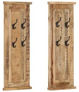 VidaXL Vješalice za kapute 2 kom od masivnog drva manga 38 x 100 cm