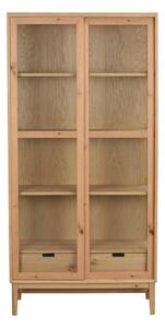 Vitrina u dekoru hrasta s kliznim vratima u prirodnoj boji 100x203 cm Hazelton – Rowico