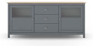 Komoda prljavo zelena od masivnog bora 180x80x40 cm Misti – Marckeric