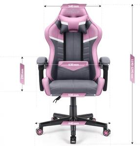 Gaming stolica HC-1004 sivo-ružičasta