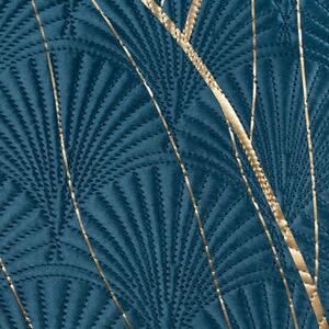 Dizajnerski prekrivač LOTOS plavi sa zlatnim motivom Širina: 170 cm | Duljina: 210 cm