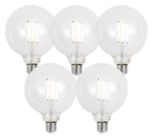Set od 5 pametnih E27 prigušivih LED žarulja G125 prozirnih 7W 806 lm 2700-6500K Zigbee