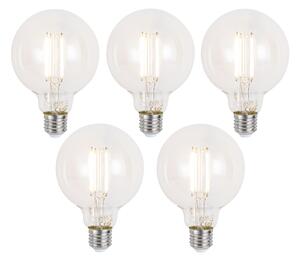 Set od 5 pametnih E27 prigušivih LED žarulja G95 prozirnih 7W 806 lm 2700-6500K Zigbee