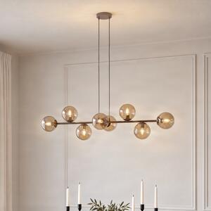 EMIBIG LIGHTING Rossi viseća svjetiljka, bež, duljina 130 cm, 8 svjetiljki, staklo/metal, prigušiva, Bež, Dnevni boravak/blagovaonica, Staklo, Metak