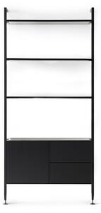 Crna polica za knjige u dekoru hrasta 94x210 cm Edge by Hammel - Hammel Furniture