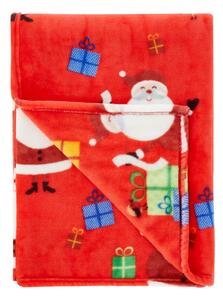 Crveni dječji pokrivač 170x130 cm Santa's Christmas Presents - Catherine Lansfield