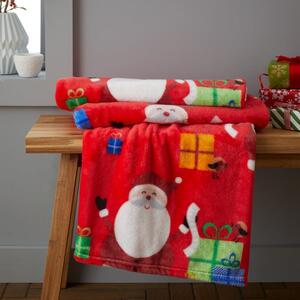 Black Friday - Crveni dječji pokrivač 170x130 cm Santa's Christmas Presents - Catherine Lansfield
