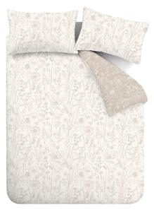 Bež flanelska posteljina za krevet za jednu osobu 135x200 cm Floral Toile – Bianca