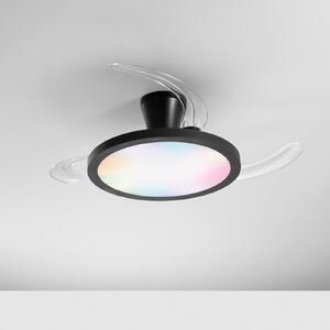 INTEC Condor LED stropni ventilator, crni, Ø 106 cm, CCT RGB, tih, prigušiva, Crno, Dnevni boravak/blagovaonica, Plastika