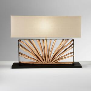 Luce Ambiente Design Stolna lampa ETHERNAL, crna/drvo/bijela, širina 80 cm, drvo/tkanina, Drvo, Dnevni boravak/blagovaonica, Drvo