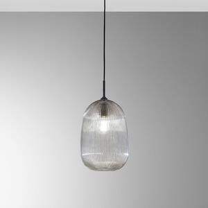 Luce Ambiente Design DUKE viseća lampa, siva, Ø 21 cm, staklo, prigušiva, Sivo, Dnevni boravak/blagovaonica, Staklo