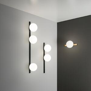Luce Ambiente Design Zidna lampa Enoire, visina 90 cm, crna, metal i staklo, s tri svjetla, prigušiva, Crno, Dnevni boravak/blagovaonica, Metal