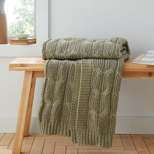 Zelena pletena deka 130x170 cm Chunky Marl Knit – Catherine Lansfield