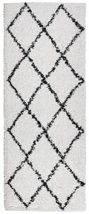 VidaXL Čupavi moderni tepih s visokim vlaknima krem-crni 80x200 cm