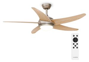 Klarstein Bolero stropni ventilator sa svjetlom | 132 cm | 35 W | Tihi rad | Drvo