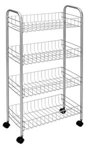 Metalna mobilna polica srebrne boje 41x84 cm Ascona – Metaltex