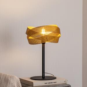 Domiluce Tornado stolna lampa, crna/zlatna, metalna, Ø 26 cm, E14, Zlato / mjed, Dnevni boravak/blagovaonica, Metal