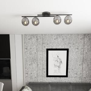 EMIBIG LIGHTING Stropna svjetiljka Cairo, crna/dimno siva, metalna, 4 žarulje., prigušiva, Crno, Dnevni boravak/blagovaonica, Metal