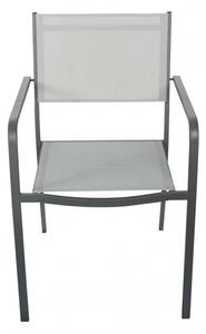 Elegantna metalna vrtna stolica - siva
