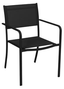 Elegantna metalna vrtna stolica - crna