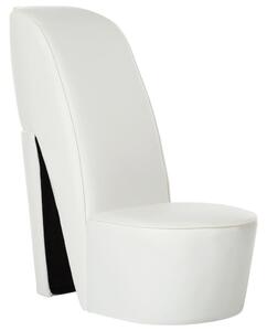 VidaXL Stolica u obliku visoke pete od umjetne kože bijela