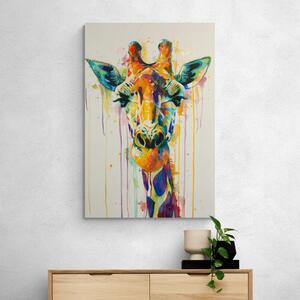 Slika žirafe poput slike na platnu