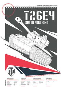 Ilustracija World of Tanks - Super Pershing, WOT