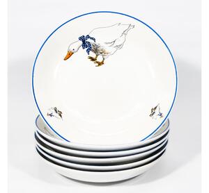 Set 6x duboki keramički tanjur 22 cm bijela plava